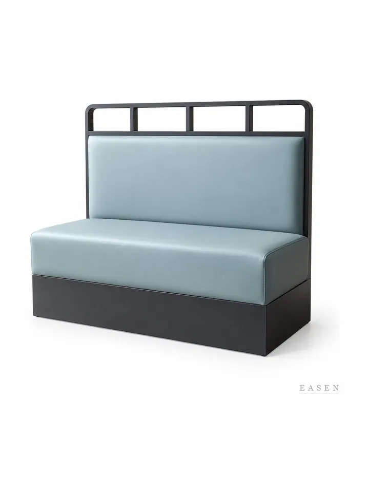 Pale-Blue Black-Frame Booth — Restaurant Booth seating