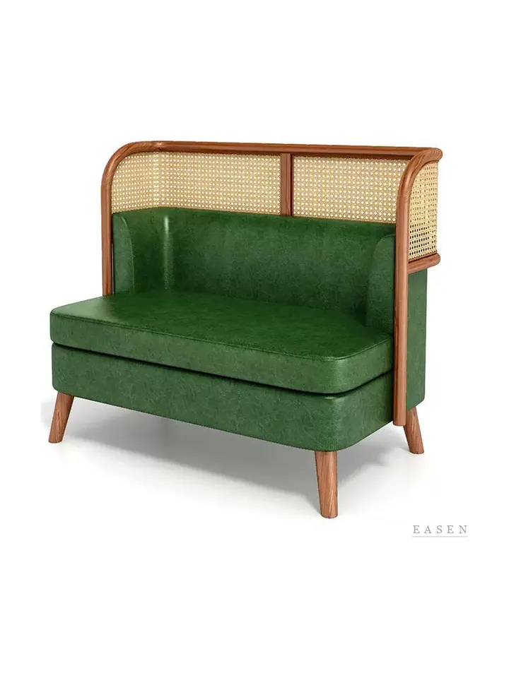 Curved Cane-Wrap Green Booth — 3
