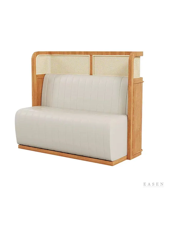 Cane-Top Cream Channel Booth — Restaurant Booth seating