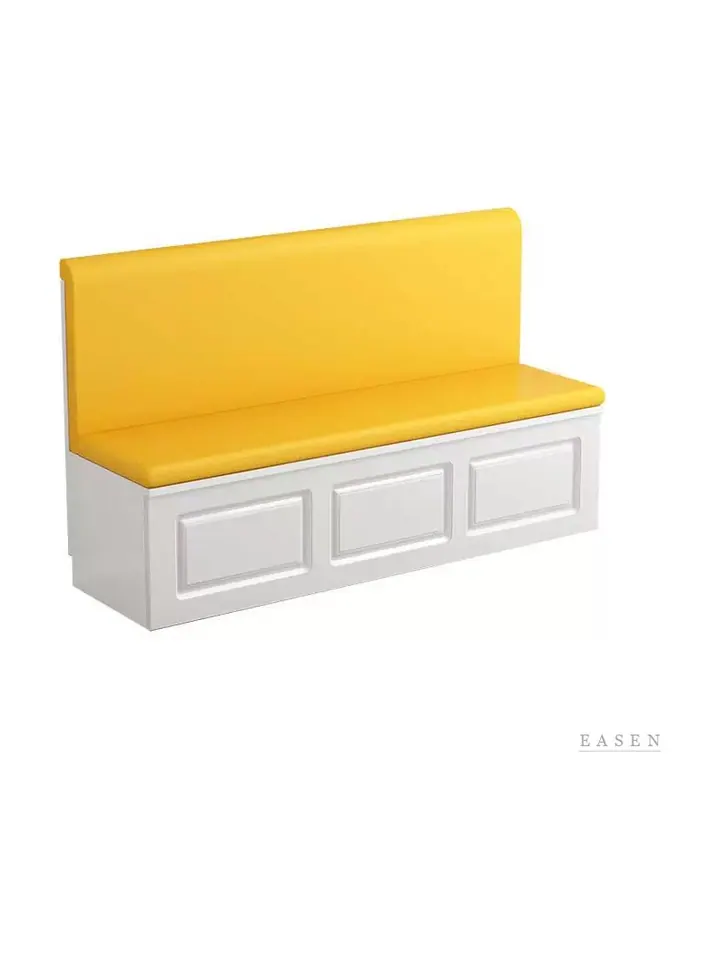 Raised-Panel Yellow Booth — Restaurant Booth seating