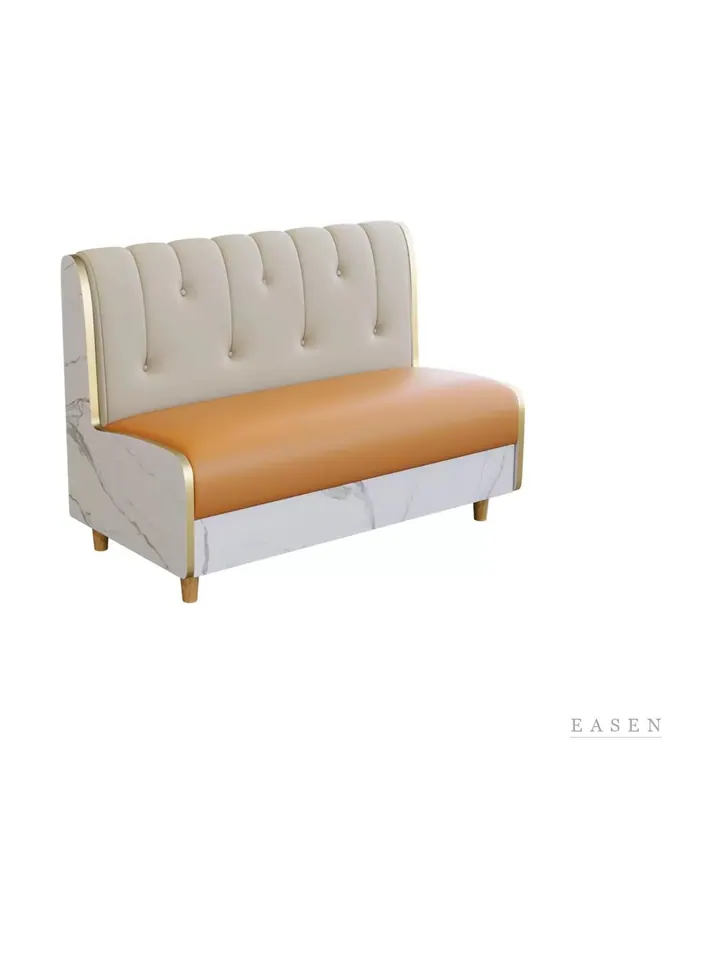 Marble-Side Gold-Leg Booth — Restaurant Booth seating