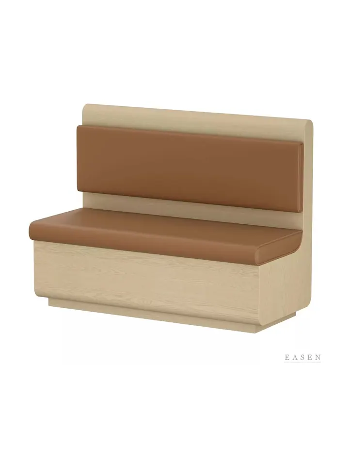 Round-Edge Tan Box Booth — Restaurant Booth seating