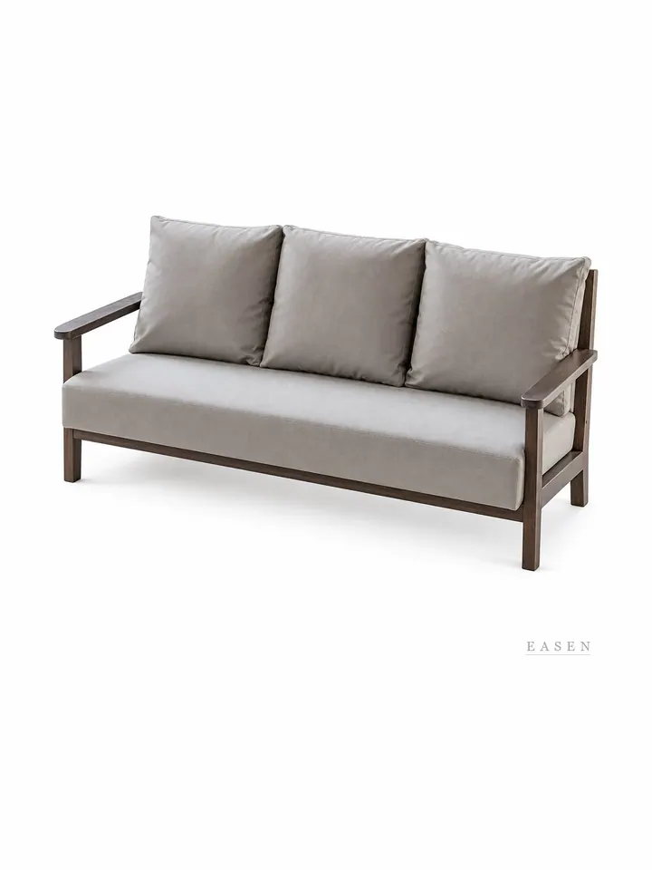 Dark-Frame Three-Seat Sofa — Restaurant Booth seating