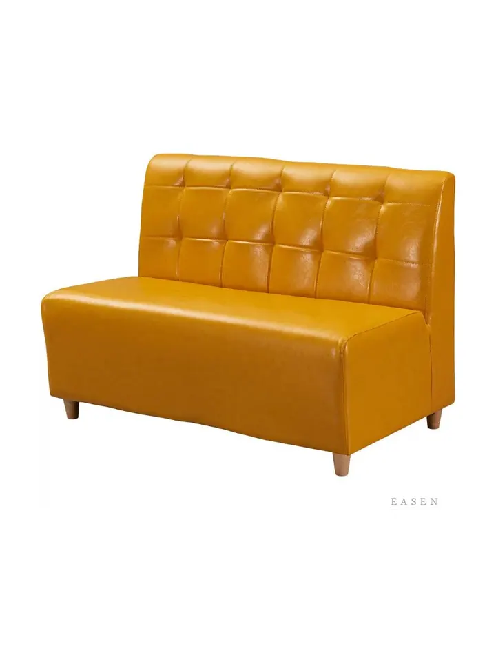 Mustard Button-Tufted Booth — Restaurant Booth seating