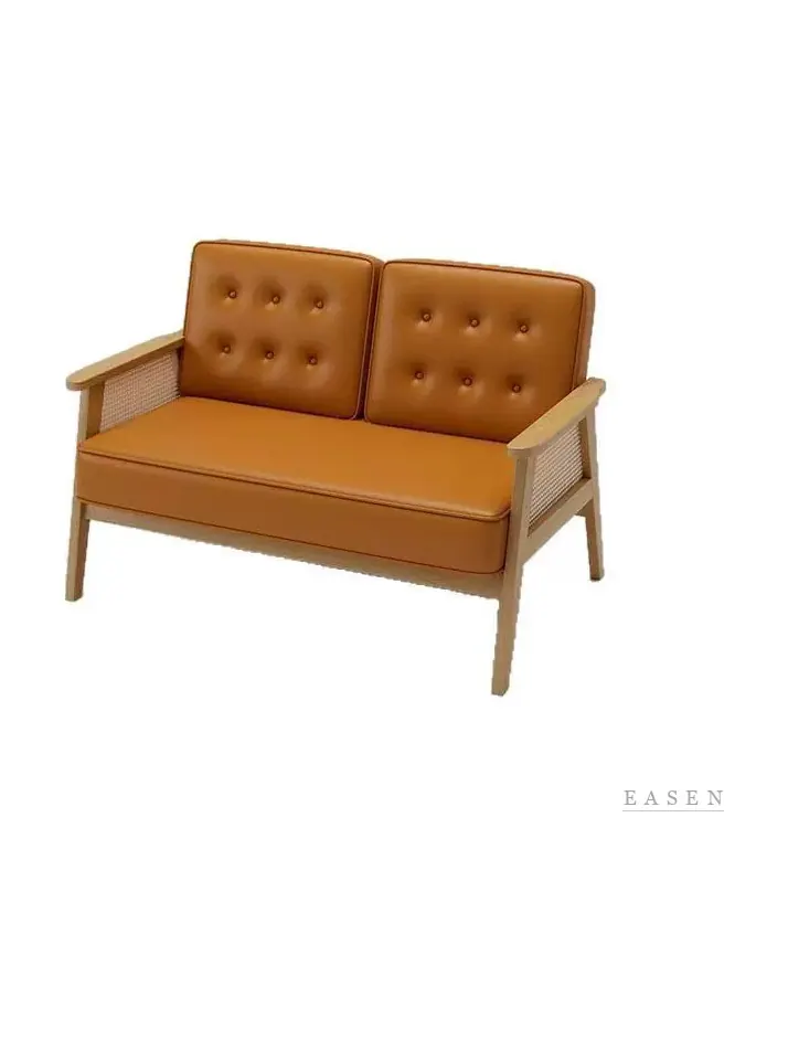 Cane-Side Tufted Two-Seat Sofa — Restaurant Booth seating