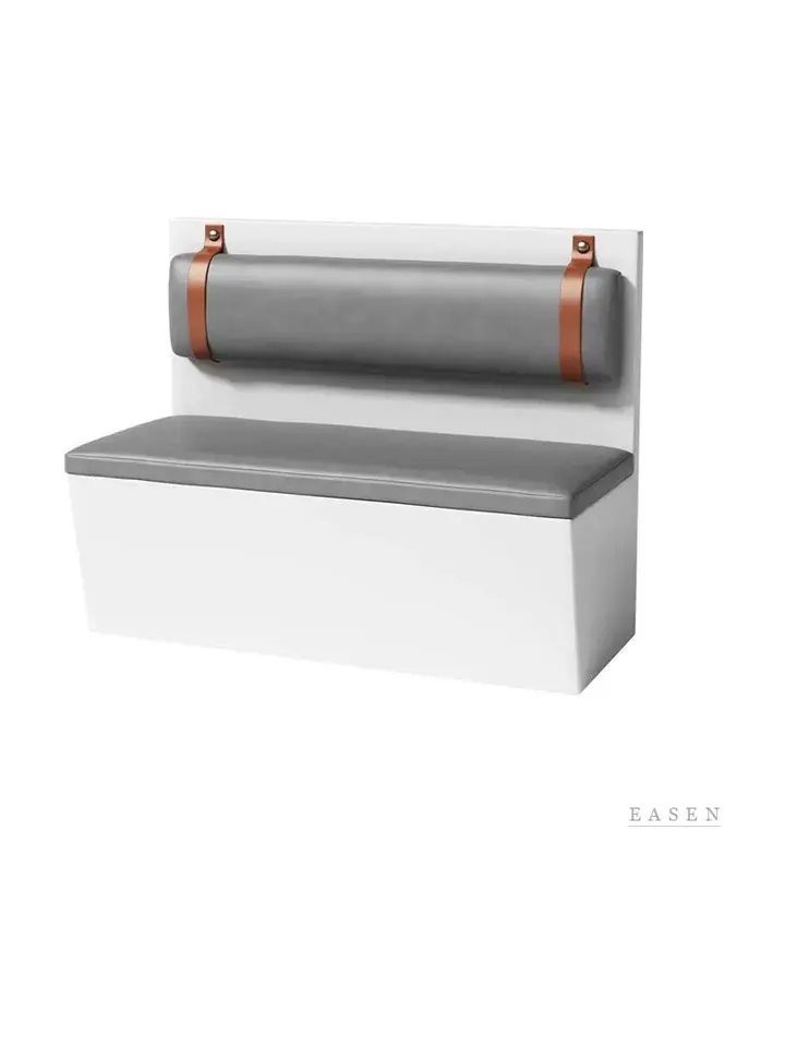 Strap-Bolster White Box Booth — Restaurant Booth seating