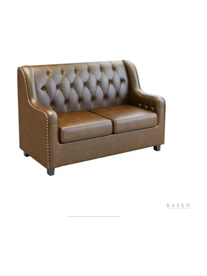 Diamond-Tufted Leather Sofa — Restaurant Booth seating