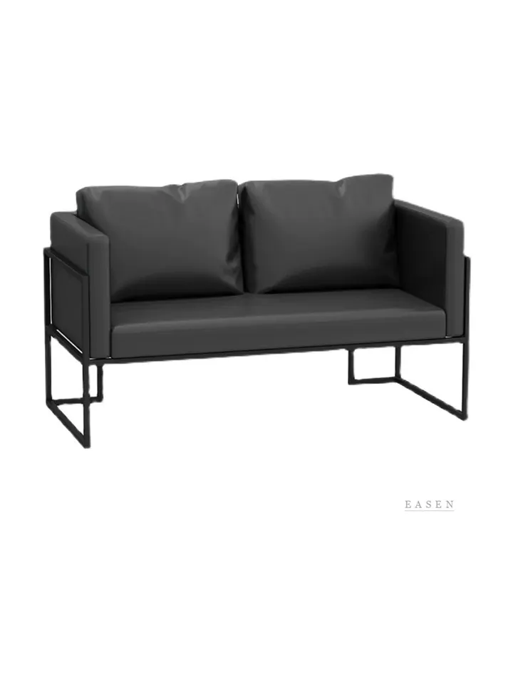 Black Steel-Frame Loveseat — Restaurant Booth seating