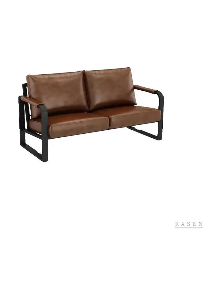 Open-Arm Brown Loveseat — Restaurant Booth seating