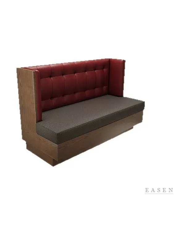 Burgundy Tufted High-Back Booth — Restaurant Booth seating