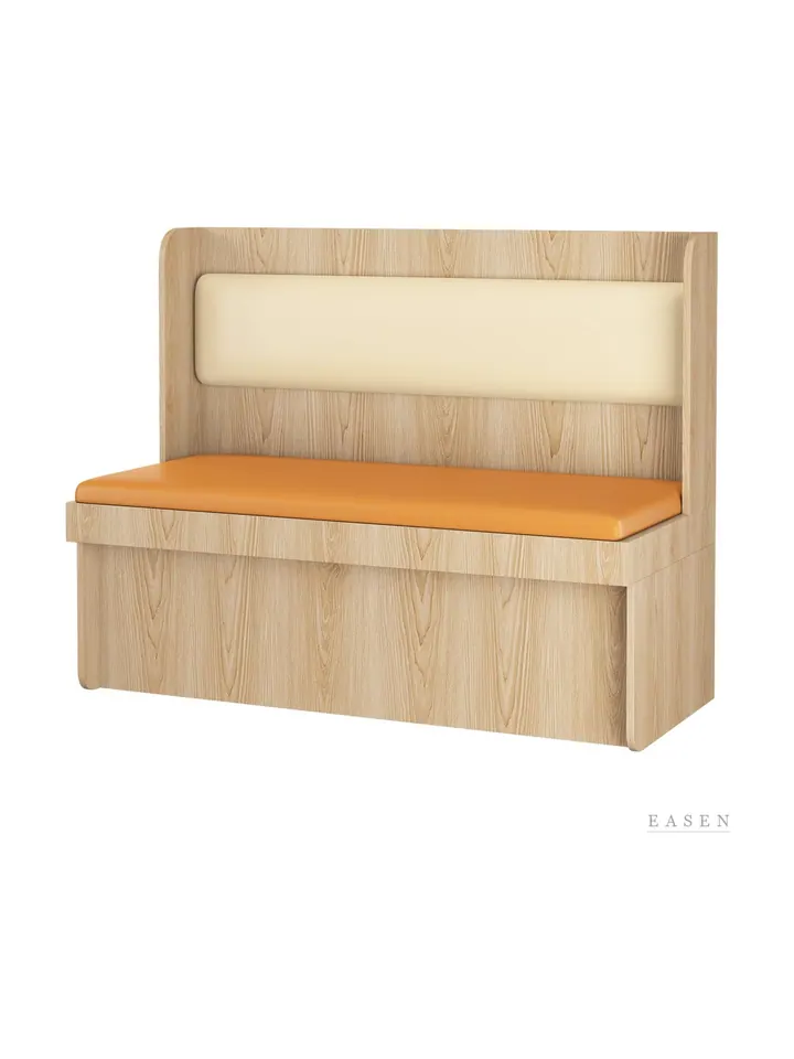 Capsule-Back Wood Panel Booth — Restaurant Booth seating