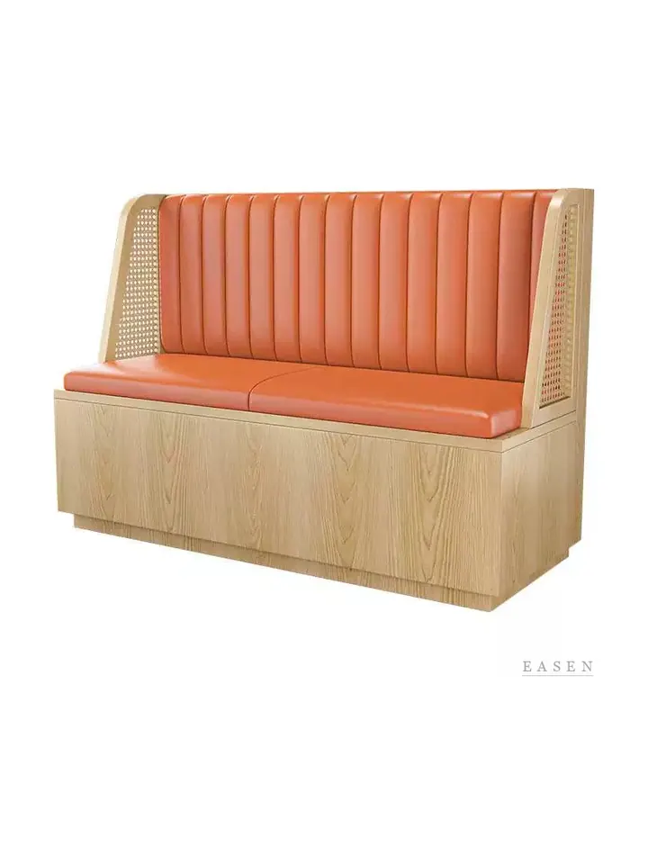 Cane-Wing Orange Channel Booth — Restaurant Booth seating
