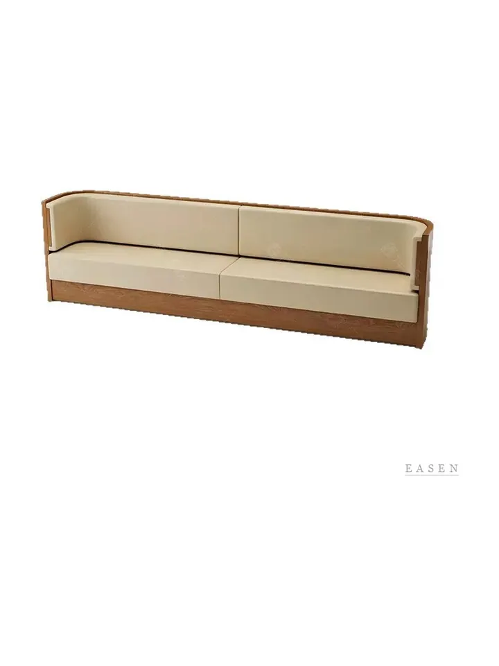Curved-End Cream Banquette — Restaurant Chair
