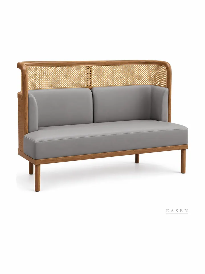 Arched Cane-Back Two-Seat Sofa — Restaurant Booth seating