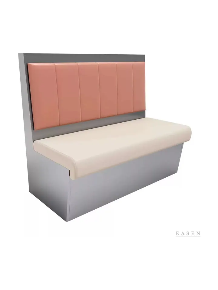 Pink-Back Grey-Box Booth — Restaurant Booth seating