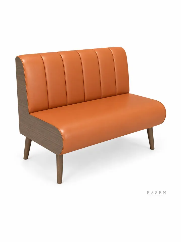 Bentwood-Side Orange Booth — Restaurant Booth seating