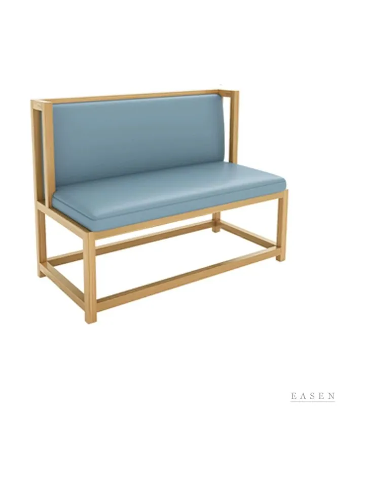 Square-Frame Blue-Cushion Booth — Restaurant Booth seating
