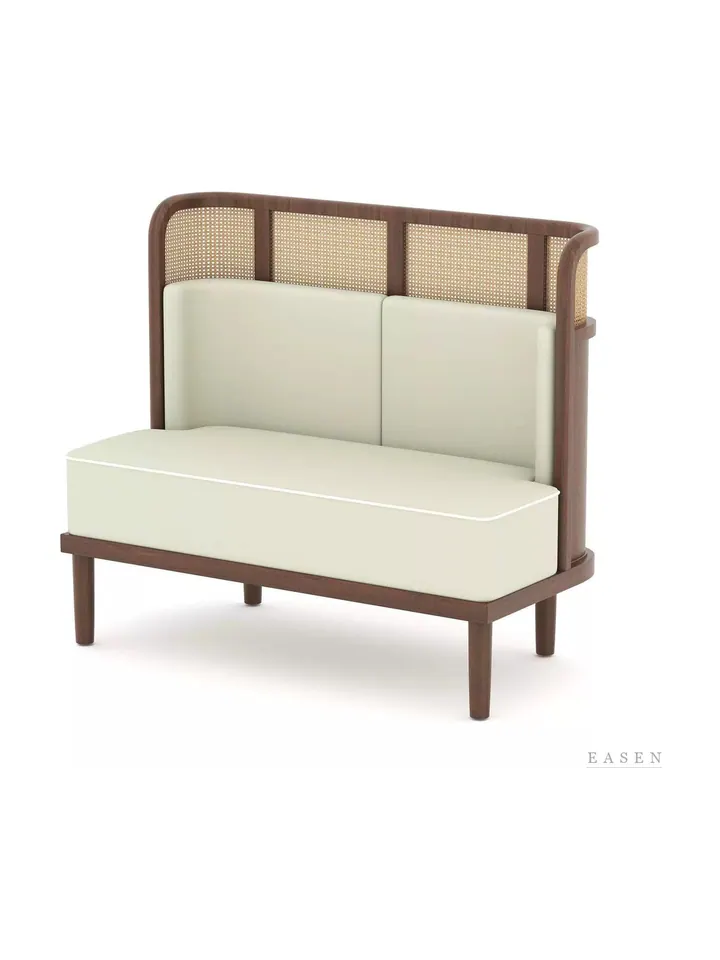 Arched Cane-Back Cream Booth — Restaurant Booth seating