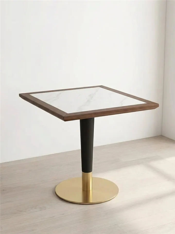 Gilded Marble Bistro Table — المطاعم طاولة