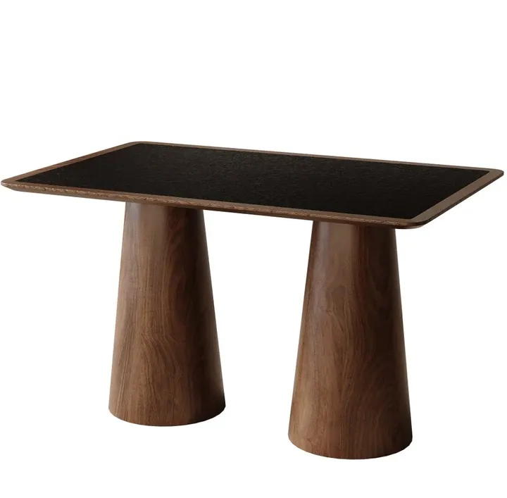 Twin-Cone Walnut Table — المطاعم طاولة