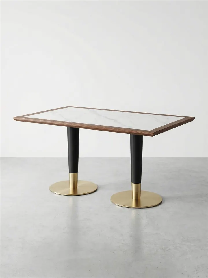 Gilded Marble Dining Table — المطاعم طاولة